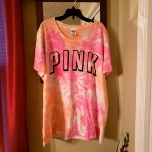 VS PINK Tie dye campus T-shirt (rare find)